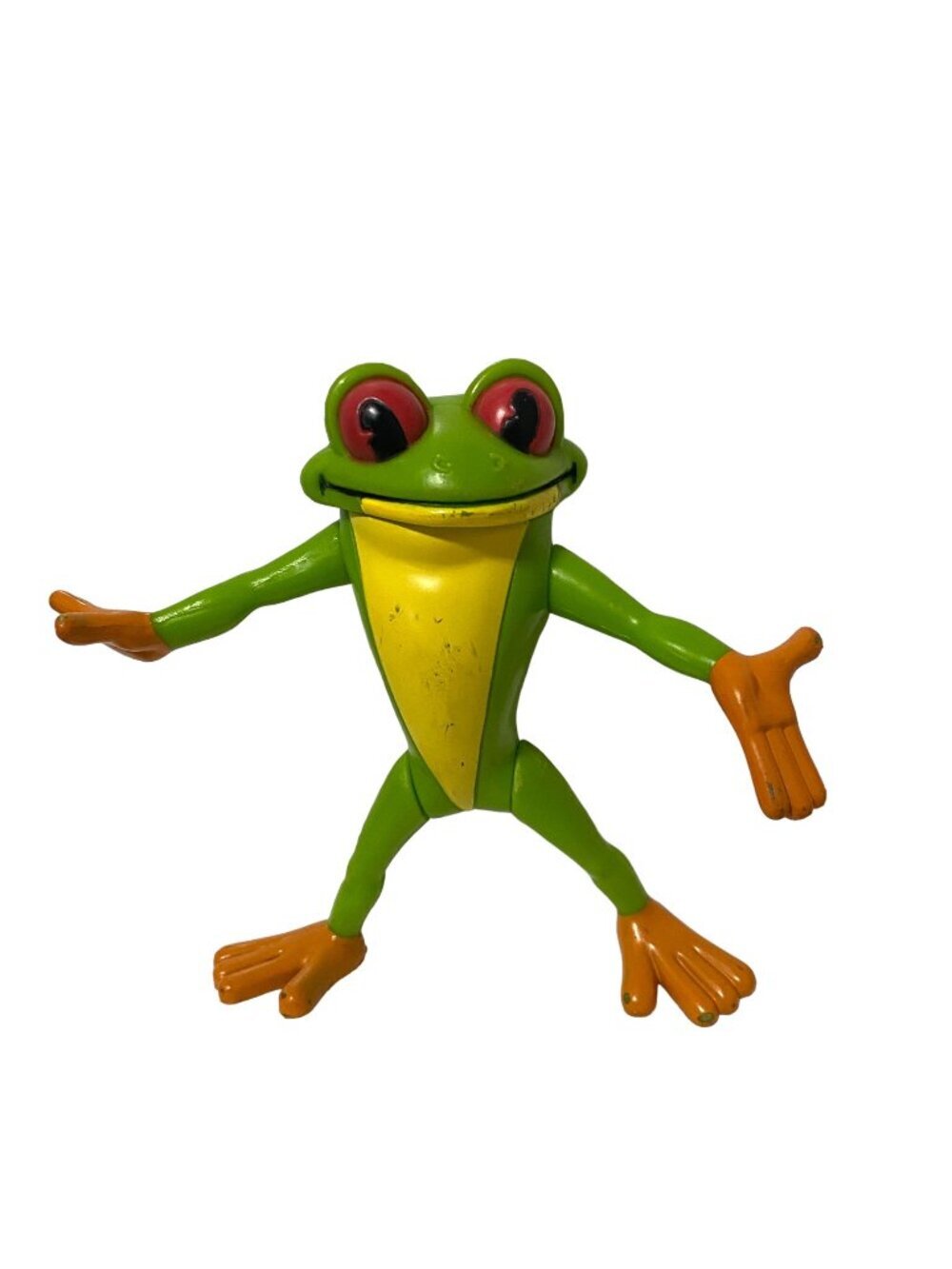 Vintage 2000 Rainforest Cafe Cha Cha Frog Jointed Action Figure Toy